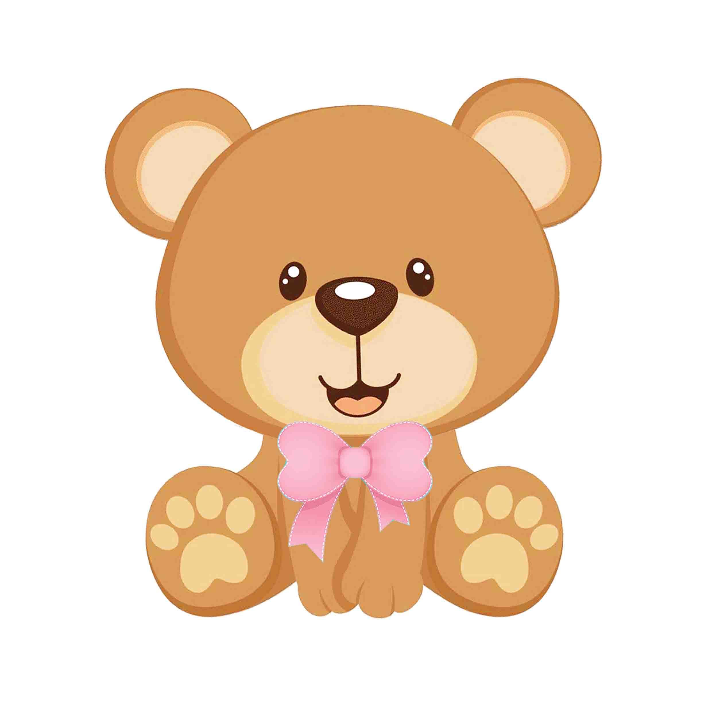     
            Teddy bear with pink bow tie
    